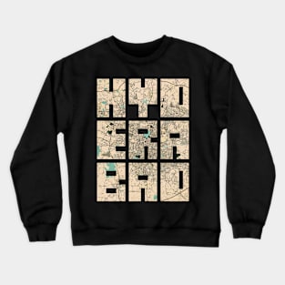 Hyderabad, India City Map Typography - Vintage Crewneck Sweatshirt